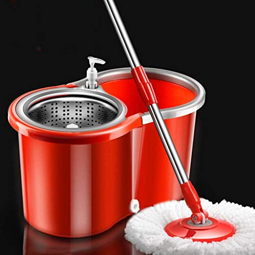 Secchio per mocio Rotante a Doppia Trasmissione da 360 Gradi, mocio Automatico per disidratazione a Secco, Telaio Assorbente in Microfibra (Colore Unico)