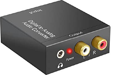 NVYAZJ Convertidor de Audio Digital a analógico Jack DAC de 3,5 MM, Adaptador de Audio estéreo Coaxial óptico decodificador a Cable USB Amplificador RCA