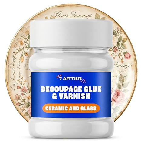 7 Artists Akryllim för Decoupage 230 ml Decoupagelim Keramiskt | Lim för Decoupageservetter | Transparent Decoupagelim | Artiklar för Decoupage | Decoupage Färg | Decoupage Lim