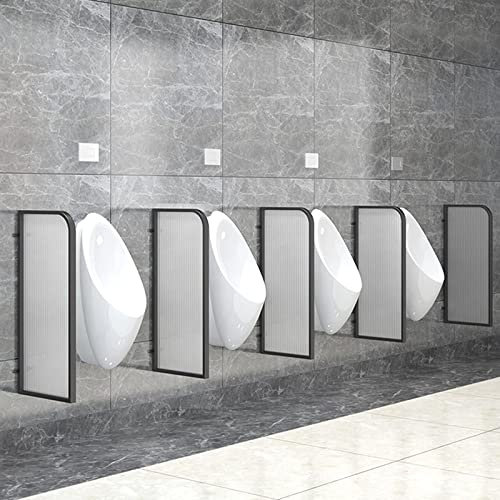 KLLJHB Urinal-Bildschirm, Toilettentrennwand, Badezimmer-Wandteiler, Glasbildschirm, Wasserabweisende Platte, an der Wand montierter Urinal-Sichtschutz für Herren (Gold 3 Stück) (Schwarz 2