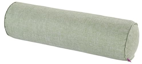 Rundhalskissen, Leinen, Nackenrolle, langes Lendenkissen, Armstützkissen, Nackenschmerzlinderung, Zylinder-Kissen mit abnehmbarem Bezug für Schlafen/Stuhl/Auto/Sofa, Grasgrün, 15 x 60 cm