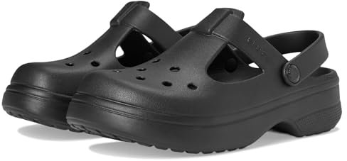 Crocs Classic Mary Jane Clog K, Zoccoli Unisex - Bambini e Ragazzi, Nero, 38/39 EU
