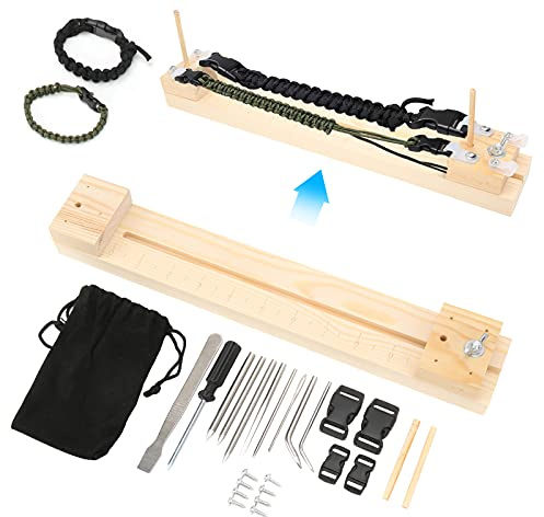 HAOHIZE Paracord Armband Jig, Vävning Träram Paracord stålnål Kombination Paracord DIY Armband Vävverktyg