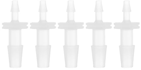HEROFFIX Kunststoff Schlauchstutzen Klar 5 Stück Für Aquarium | 1/8 Bis 1/4 Schlauch ID, Universelle Kompatibilität, Für Schwimmbad, Brunnen, Tropfbewässerung, Labor