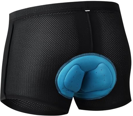 Ayztantine Radlerhose Herren Gepolstert Radlerhose Herren Radunterwäsche Pro 5D Gel Pad Stoßfeste gepolsterte Unterhose Fahrradshorts Fahrradunterwäsche(3D Gel Pad,XXXL)