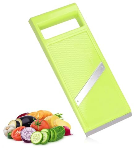 Vegetable Slicers, Manual Slicers for Kitchen Handheld Slicer for Food Vegetables French Fry Slicer and Cutter Potato Slicer for Chips (Green)