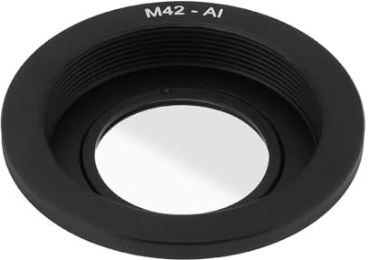 eMagTech Adattatore Per Obiettivo Da M42 A AI 1PC Compatibile Con Nikon AI Corpo Macchina Fotografica F Mount Anello Adattatore Per Fotocamera M42 Nero (con Obiettivo)