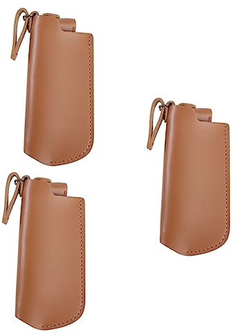 Healvian 3stücke Leder Feuerzeughülle Für Standard-feuerzeuge Eleganter Vintage-Look Schützende Abdeckung Einfach Zu Handhaben Für Täglichen Gebrauch Braun