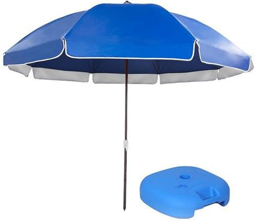 BVDHASDBT Parasol pour table de marché extérieur, parasol de patio éclairé, parasol d'extérieur, parasol de marché simple de luxe pour table de marché, bleu, 2.6M/8.5FT