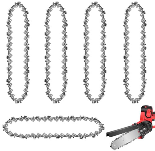 Pamtns 5 Stück Sägeketten 6 Zoll Kettensäge Kette Mini Kettensäge Ersatz 37 Gliederkette Universal-Kette Kettensägenkette 6 Zoll Mini Kettensäge Kette 1/4 zoll Mini Sägekette für Gartenbaum Zimmerei