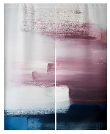 Küchenvorhänge Lila Blau Graffiti Scheibengardinen Polyester Vorhänge Kurz Waschbar Raumteiler Vorhang Türvorhang Langlebig Küchenvorhang Kurze Gardinen Verdickung Tür Vorhang 70x150cm