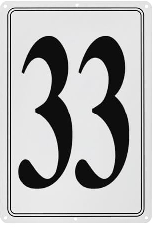 M METERXITY Insegna Numerica In Alluminio 33, Numeri Civici E Lettere Da 11.8 Pollici, Insegne Lettere Per Parcheggio, Decorazione Murale Con Lettere [Testo Nero Su Bianco]