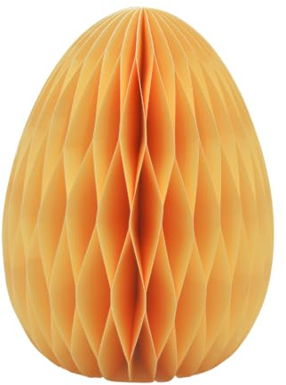 Dekohelden24 Großer Deko Honeycomb, Papier Honeycomb, Wabenei aus Seidenpapier, Osterei aus Papier/Pappe in Gelb, Magnetisch, 15 cm, Osterdeko