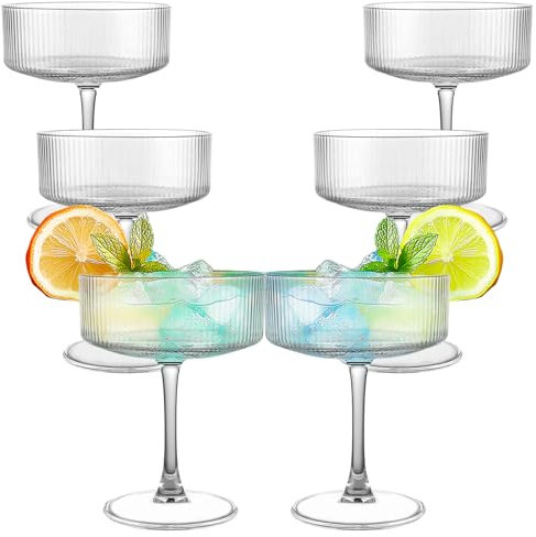 LDXDRU Juego de 6 copas vintage coupé, 270 ml, cuencos de champán, copas de champán, copas de cóctel para champán, espresso, martini, margarita, postres
