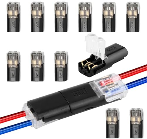 12 pezzi Connettori per cavi impermeabili 12V, connettori a 2 poli, connettori per auto a 2 poli, morsetti a crimpare per cavi auto e camion 18-22 AWG