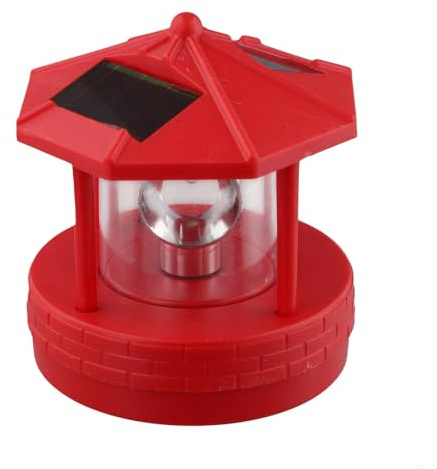 Erhellen Sie Ihren Hof, Grad Drehbar, Wasserdicht, Solar-Leuchtturm, Gartenleuchten Mit Energieeffizienten LEDs (rot) Mit Dämmerungssensor Für Garten Terrasse Rasen