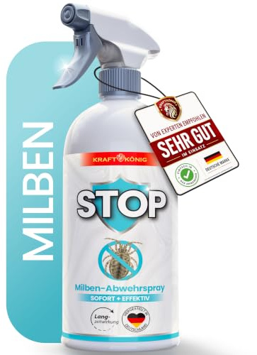 KRAFTKÖNIG Milbenspray 500 ml – Hochwirksames Abwehrspray gegen Milben – Milbenspray für Matratzen, Polster & Textilien mit Langzeitschutz – Geeignet für Kinder, Allergiker & Haustiere