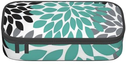 NBAGHPQ Grande trousse de rangement avec imprimé de fleurs de dahlia pour adolescents, étudiants, adultes