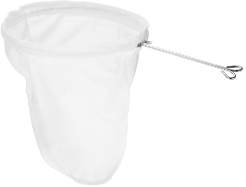 QUARKZMAN 1 Bolsa de Filtro de Café de Tela, Filtro de Café de Calcetín, Colador de Café Reutilizable con Asa de Anillo Doble de Acero, Grande, Blanco
