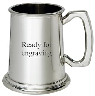 entworth Pewter – Boccale da mezza pinta in peltro – lucido interno e esterno lucido – classico boccale da birra britannico – può essere inciso – fatto a mano nel Regno Unito