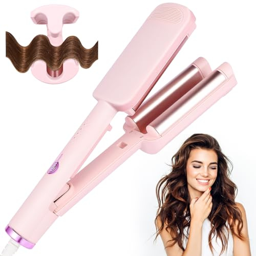 Ferro Arricciacapelli Onde Grandi 32mm, Piastra per Onde Francesi, Styling Facile per Principianti, 4 Temperature Regolabili, Riscaldamento Rapido, Design Antiscottatura per Capelli Corti e Lunghi