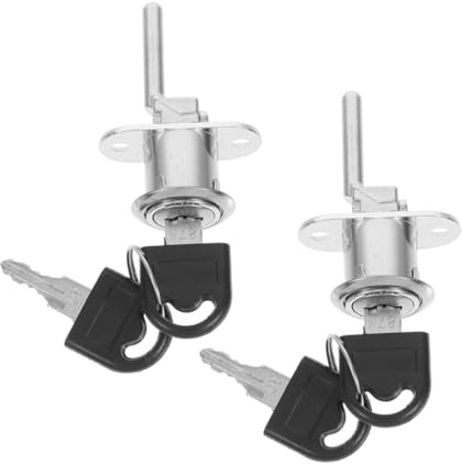 Tofficu 2PCS Drawer Locks with Keys for Office Desk File Cabinet Wardrobe Furniture Security Hidden Installation
