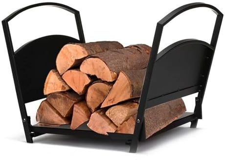 Sturdy Firewood Rack & Kindling Holder for Fireplace Storage, Indoor & Outdoor Wood Log Stand
