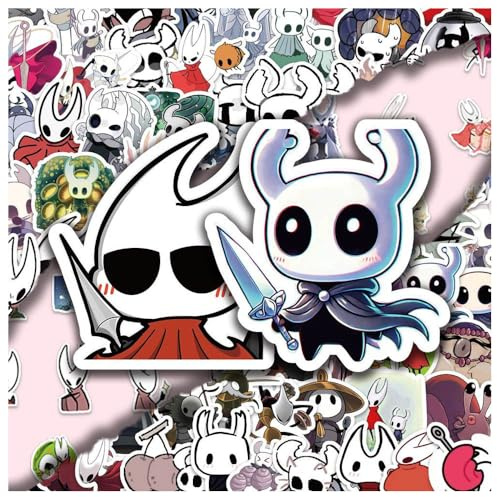 Hollow Knights Silksongs Stickers, 100 Pcs Figure Vinyl Waterproof Sticker Decals for Party, Water Bottle Scrapbook Laptop Skateboard Computer for Teens Students