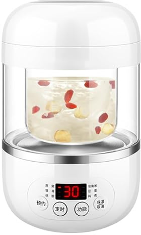Piccola pentola elettrica, viaggi ad alta potenza da 800 W Piccolo in stufato con 6 funzioni principali e controllo della temperatura intelligente per porridge nutriente, nido di uccelli in umido