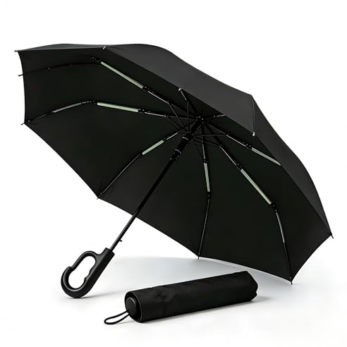 ZephaGuard Inverted Umbrella Travel Umbrella Windproof Strong, Automatic Umbrellas for wind rain, Auto Open Close, 10 Rib Durable Frame for Women Men (Black)
