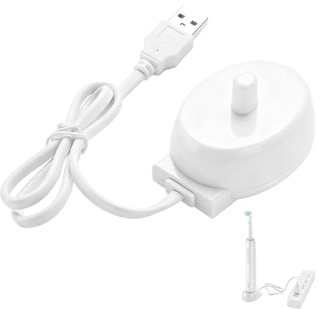 USB Electric Toothbrush Charger Compatible with Braun Oral-B Pro 1 2 3 Series, Smart 6, iO Series, Vitality, Genius X, Type 3757 Charging Base - Portable USB Charging Adapter for Home and Travel