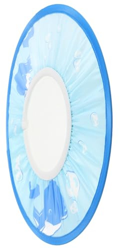 IMIKEYA Cuffia da doccia regolabile visiera blu, protezione per le orecchie per bambini, cappello per lavare i capelli, adatto per il bagno sicuro e confortevole