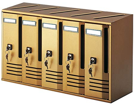 Cassetta Postale Per Condominio A 5 Posti Color Bronzo Mod. Cubo Alubox