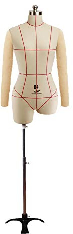 JLXJ Schneiderpuppe Weiblich Nähen Mannequin Torsoständer mit Arm, Schaumhalbkörper Kleiderform Schneiderpuppe, Einstellbare Höhe: 150-180cm, Damen Plus Size (Color : Triangle Base, Size : XX-Large)