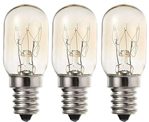 GLOWANTS 3X Kühlschranklampe 15W, Kühlschrank Birne E14 2700K Warmweiß, 230V Glühbirne für Nähmaschine, Dunstabzugshaube, Salzsteinlampe, Gefriertruhe - Kühlschrank Lampe.