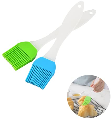 2 Pcs Pennello da Cucina in Silicone, Pennello Cucina, Pennelli in Silicone Pennello per Grill alla Griglia, Utensile da Cucina Multiuso in Silicone, per Forno, Arrosti, Torte, Pane, Eccetera