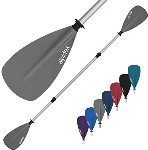 ALPIDEX 2 in 1 Pagaia Doppia SUP Pagaie Kayak Canoa Stand Up Paddle Lunghezza Regolabile 160-207cm Leggero Palo Alluminio, Colore:Grigio