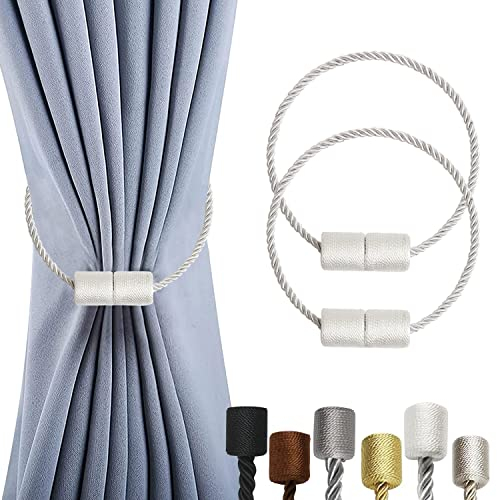 OCIOLI 2 Pack magnetischen Vorhang Krawattenhalter Vorhang Krawattenhalter Vorhang Krawatten mit dickeren Twist Rope & Starke Magnet Krawatte zurück für Vorhänge