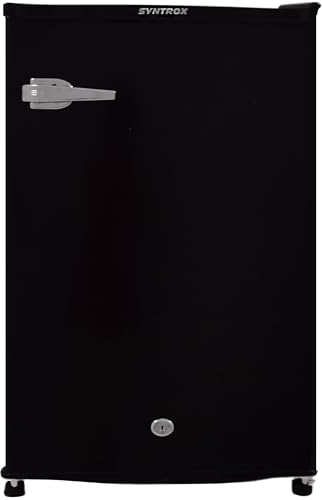 Syntrox 126 l Retro Kühlschrank Biham | Hotelkühlschrank | Mini Kühlschrank, Schloss und Retrotürgriff, Leicht zu reinigen, LED Beleuchtung, Standfüße