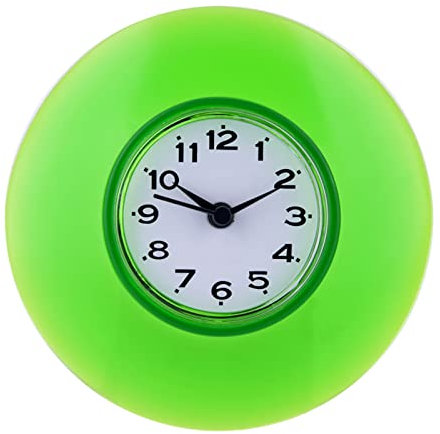 VIFERR Orologio da Bagno Mini Orologio da Parete al Quarzo Orologio da Doccia Orologio Impermeabile con Ventosa per Cucina Bagno Camera da Letto (Verde)