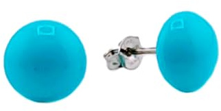 Orecchini donna turchese Orecchini bottone turchese agglomerato mezze sfere chiusura argento 925 rodiato perno e farfallina gioiello artigianale donna ragazza