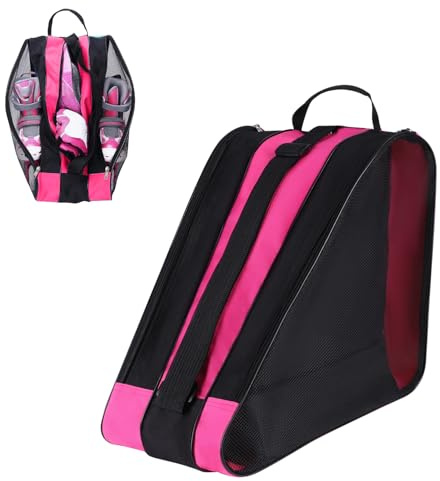 haozaikeji Roller Skate Bag Breathable Ice Skates Carry Bag Case with Adjustable Shoulder Strap Oxford Cloth Triangle Skating Shoes Storage Bag Roller Skate Accessories Unisex