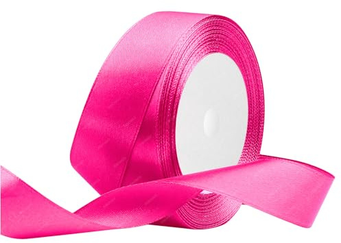 Magenta Satinband 25mm x 22 Meters Stoffbänder für Geschenkverpackungen, Blumensträuße, Kunsthandwerk und Hochzeitsdekoration