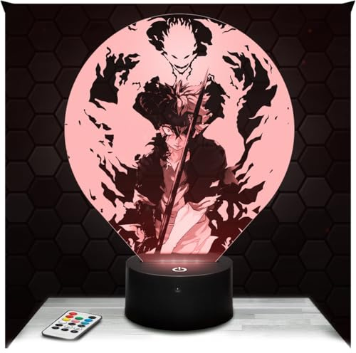 Lampephoto.fr - Lampe B. Clover Asta 3D Touch Nachtlicht Shonen-Manga | Made in France, Sockel wählbar, dimmbar, Batterie-/USB-Betrieb, HD-Lasergravur, Geschenk für Anime-Fans, Kinder