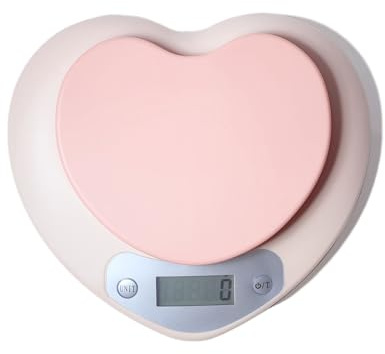 Jolie balance de cuisine numérique avec écran LCD, capacité de 5 kg, précision de 1 g pour pâtisserie et cuisine (rose)