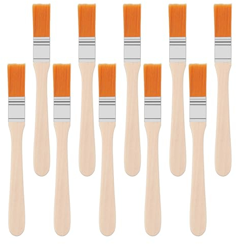 Piriuuo 10 Pcs Small Paint Brush for Walls, 1/2 Inch Touch Up Paint Brushes Painting Tool Paint and Chip Brushe Angle Brushes for Paint, Stains, Varnishes, Watercolor, Wood, Wall, Furniture