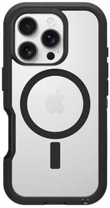 OtterBox Schutzhülle für iPhone 16 Pro Defender Series XT, transparente Seite, Schwarz