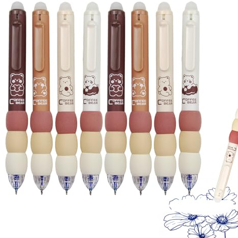 GZGXKJ 8 Stück 0.5 mm Radierbar Stift Löschbare Tier Gelstifte Radierstifte Radierbarer Süße Stifte Geeignet für Bürobedarf, Schreibwaren für Studenten