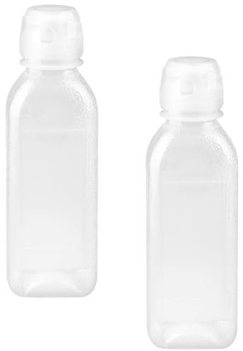 Luckious 2 PCS Condiment Squeeze Bottle, Clear Olive Oil Dispenser Bottle Plastic Squeeze Bottle Kitchen Squeeze Empty Bottles for Syrups, Sauces, Dressings, Oils