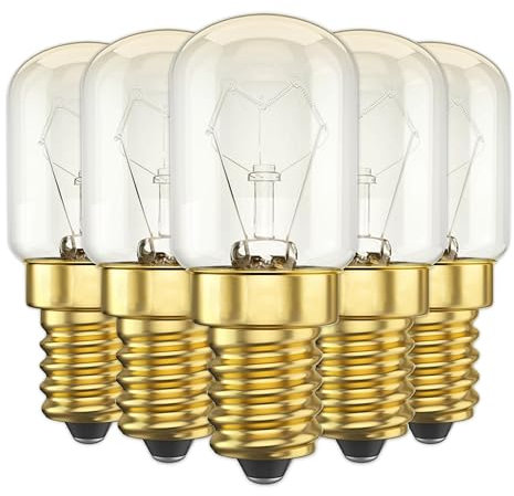 CLAR - Lampadina E14 15W 300° per Sale, Frigorifero, Macchina da Cucire - Pack 5